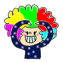 カラフルアフロな女の子