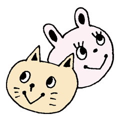 猫とうさぎの仲良しコンビ