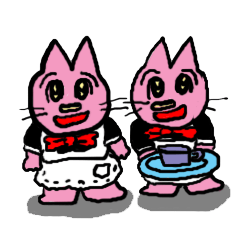 ふたごの　忍者ネコ