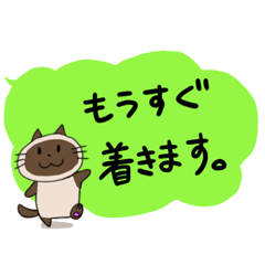 シャムにゃんこ その3 吹き出し風スタンプ