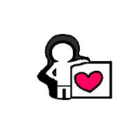 四角の人のスタンプです