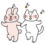 ねことうさぎとイロイロ小動物のスタンプ