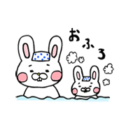 出っ歯うさぎの育児スタンプ