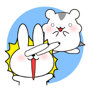 うさぎとハムスターのスタンプ