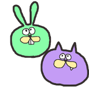 うさぎとねこのひとことすたぷん