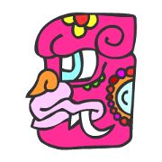 マヤ文字で英語スタンプ
