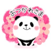日常会話♪クレヨンで描いたふわふわパンダ
