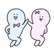 ぴんくさんとみずいろさん。