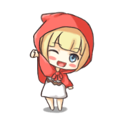 赤のずきんちゃんスタンプ