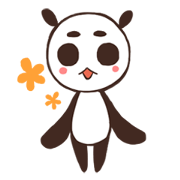 まゆ毛パンダのふきだしスタンプ