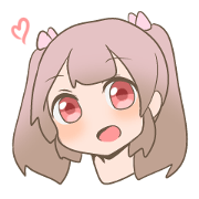 ピンクがかったツインテール娘さん